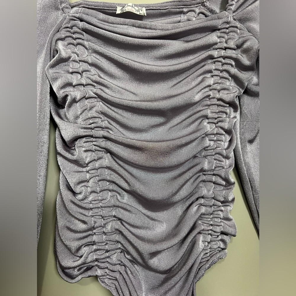 Free People Meant to Be Ruched Lavender Bodysuit | Size XS - Picture 7 of 12